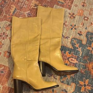 Elegant Tan Leather Knee-High Boots
